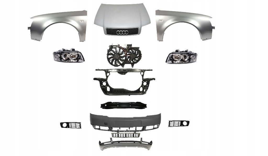 фото №1, Audi a4 b6 перед капот крыло бампер лампа pas