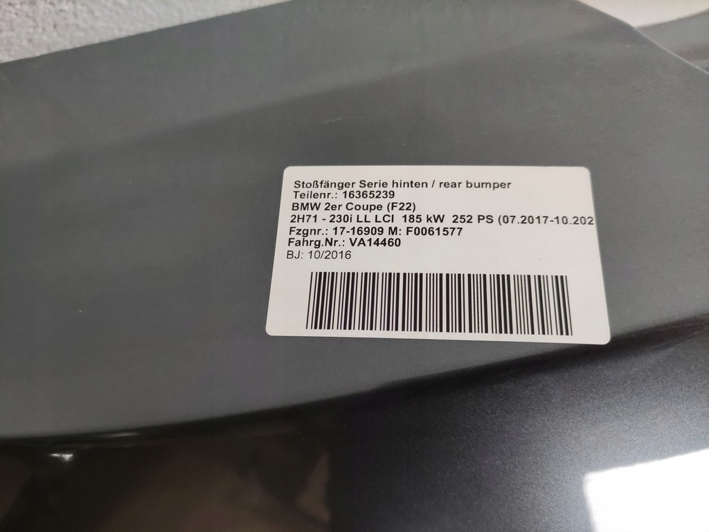 фото №7, Бампер задняя задний bmw 2 f22 f23 lci