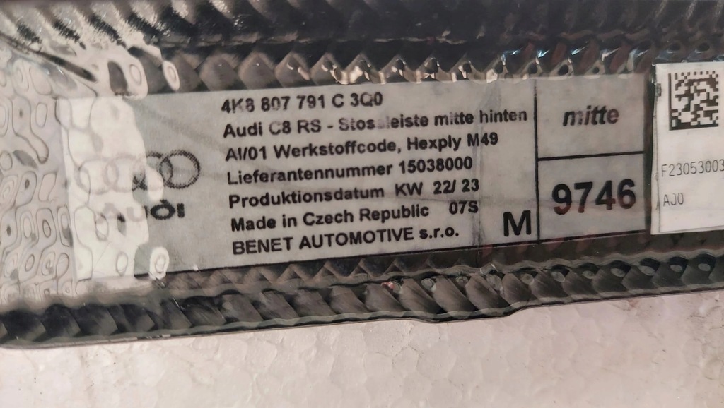 фото №9, Audi rs6 4k c8 правая молдинг бампера задняя задняя карбон 4k8807791c 3q0