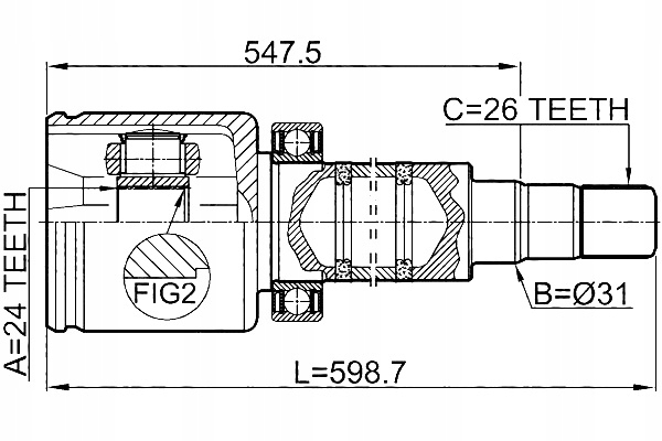 Febest 2711-v70rh набор шарнир, wał приводной Доставка
