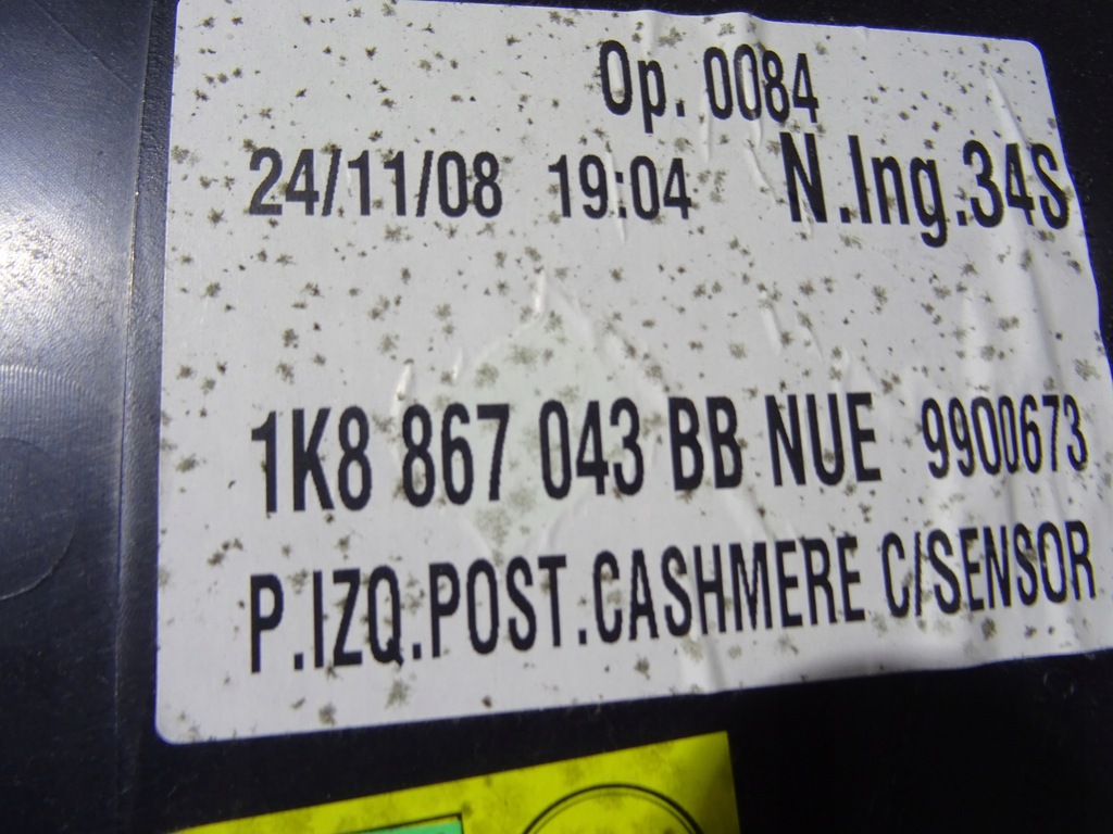 фото №9, Обшивка задняя задний левый vw scirocco 1k8867043bb