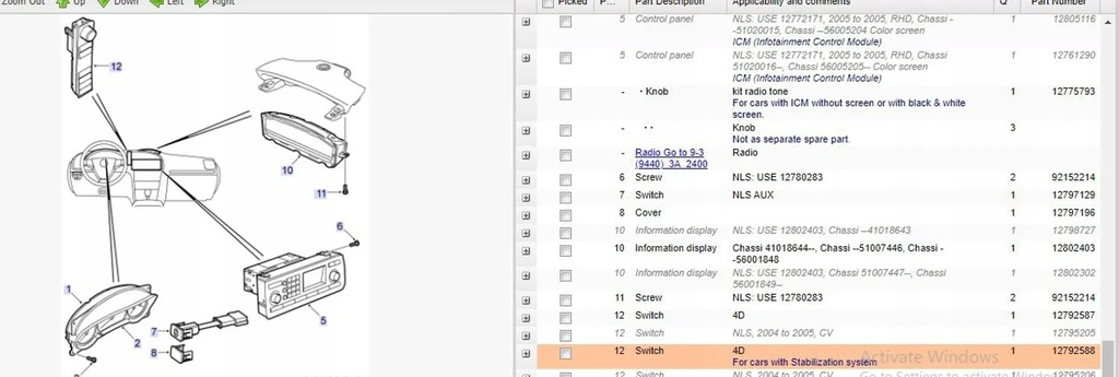 фото №6, Saab 9-3 ver2 2004 панелі керування, перемикачі