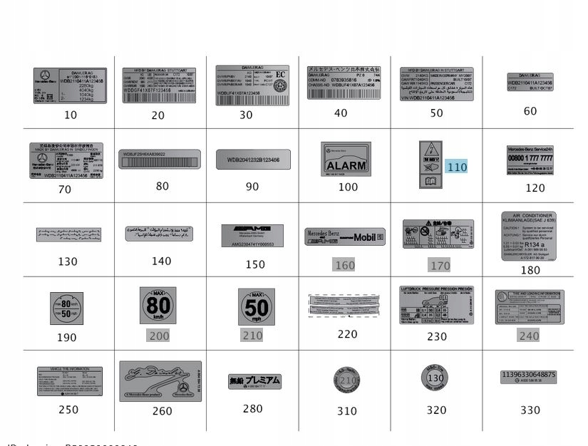 фото №3, Набор наклеек фары mercedes wiele modeli