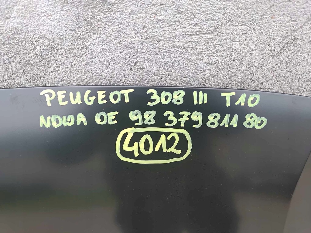 фото №11, Peugeot 308 iii t10 21- капот крышка двигателя nowa оригинал 4012