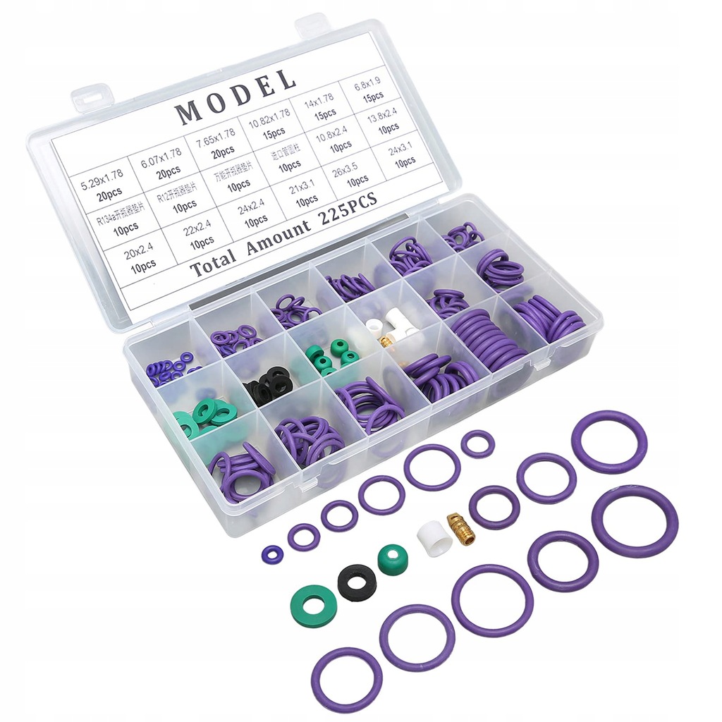 фото №13, Ущільнювачі набір oringów кондиціонера ущільнювальне кільце ущільнювач 225szt