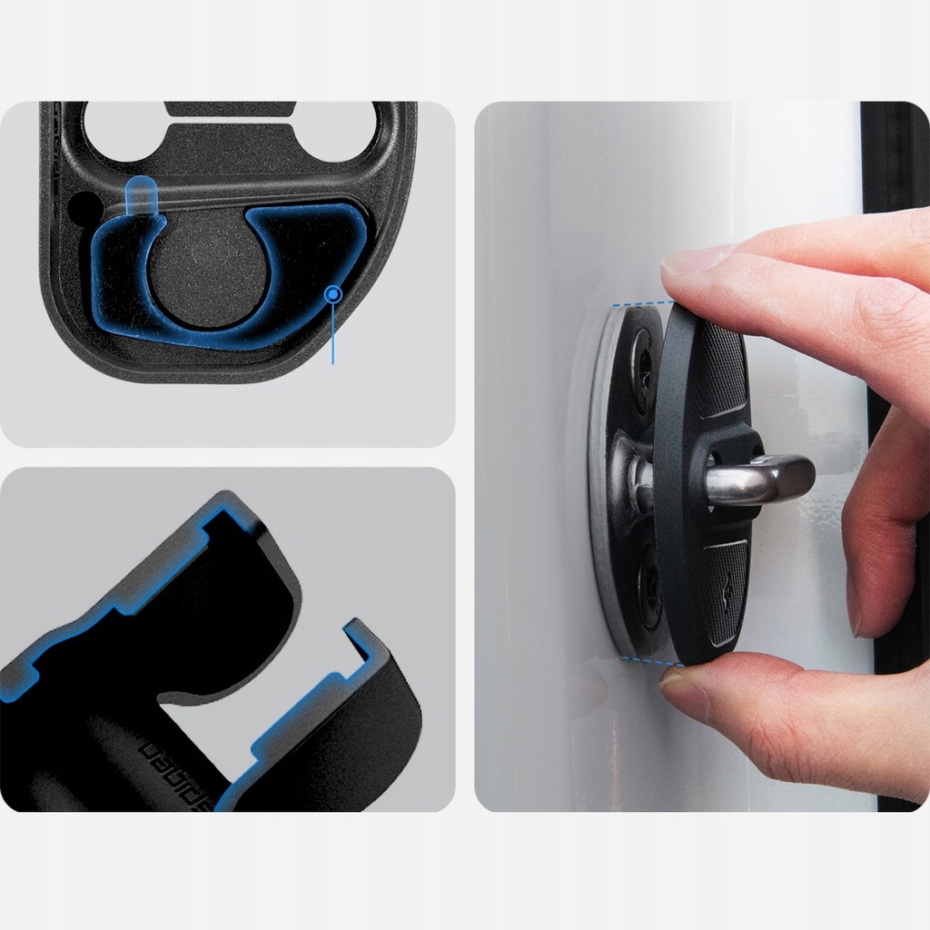 фото №11, Захист замки петлі двері 4x do tesla model 3/y, spigen door lock cover
