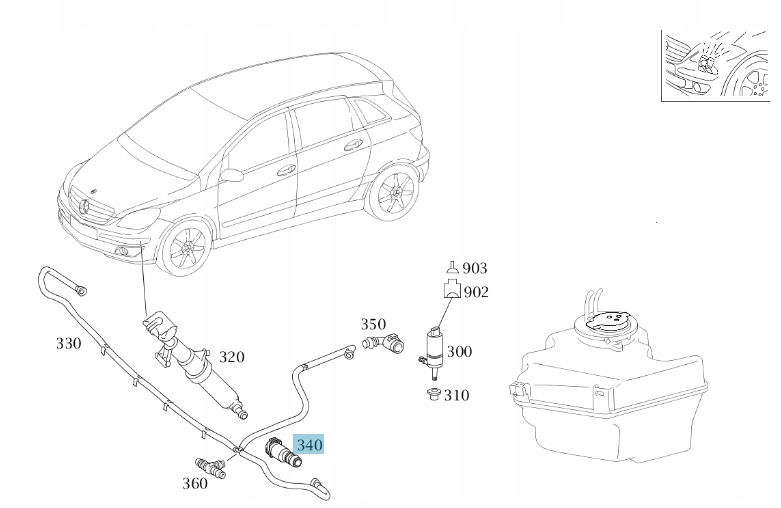 фото №4, Патрубок трубка распылителя фары mercedes