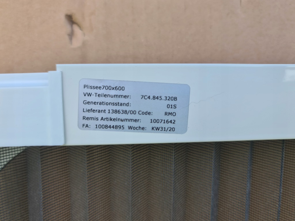 фото №7, Шторка жалюзи стекло vw crafter grand california 7c4845320b