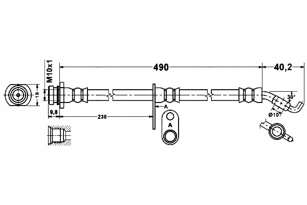 фото №1, Ate 24.5273-0490.3 шланг тормозной гибкий