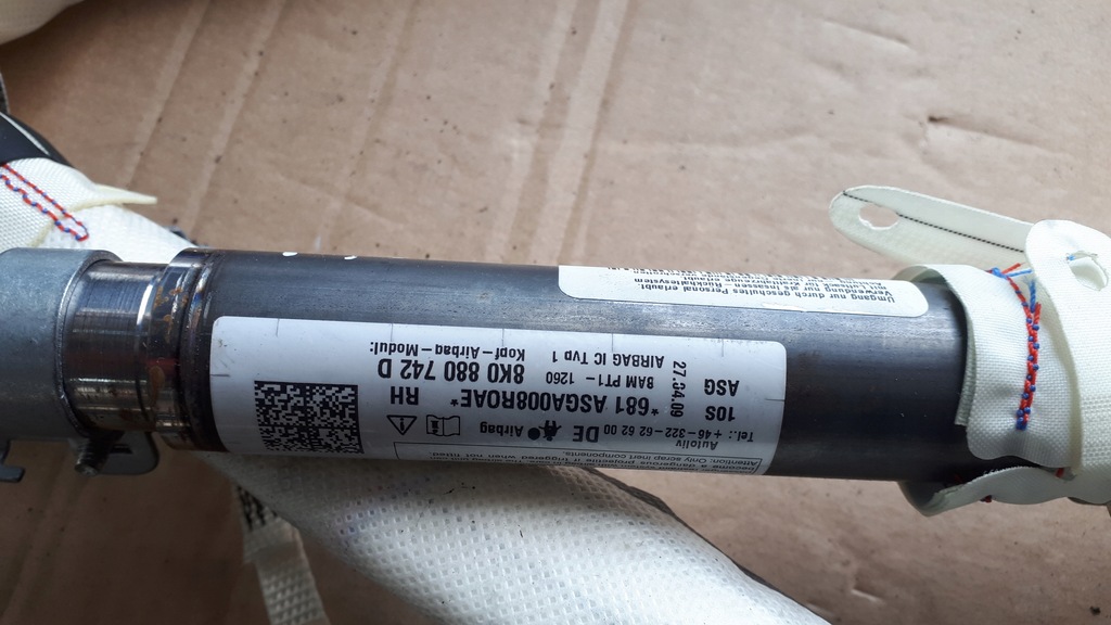 фото №11, A4 b8 s4 шторка безопасности правая перед подушка безопасности 8k0880742d