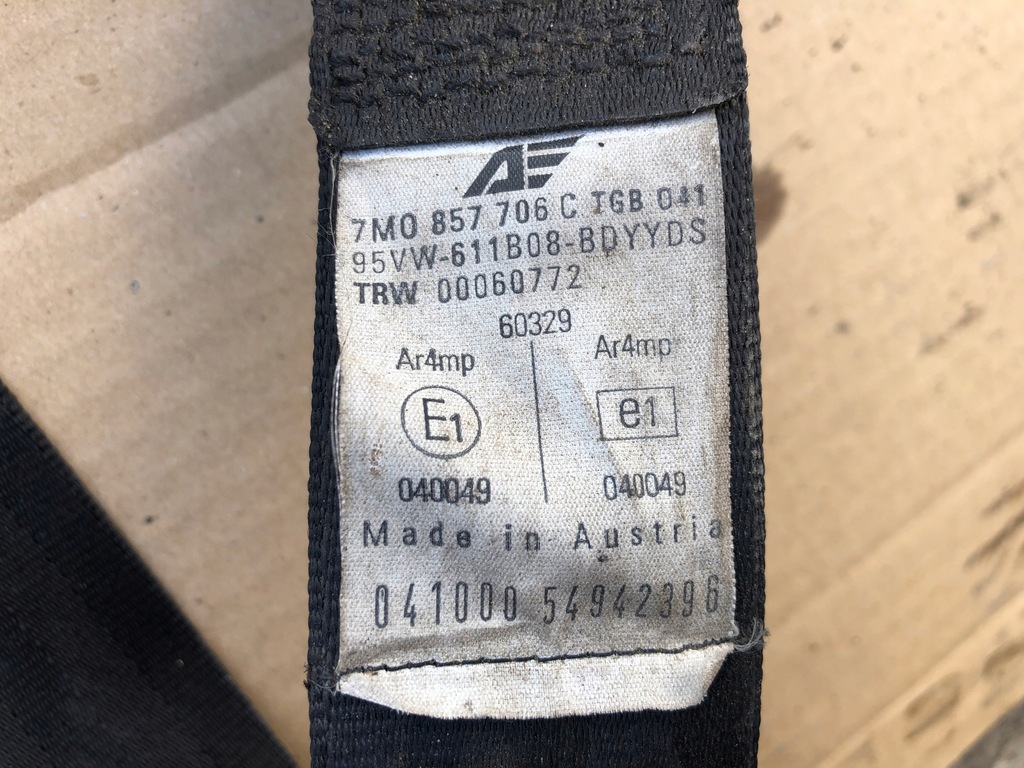 фото №4, Правый pas безопасности ford galaxy mk1 lift 00-0