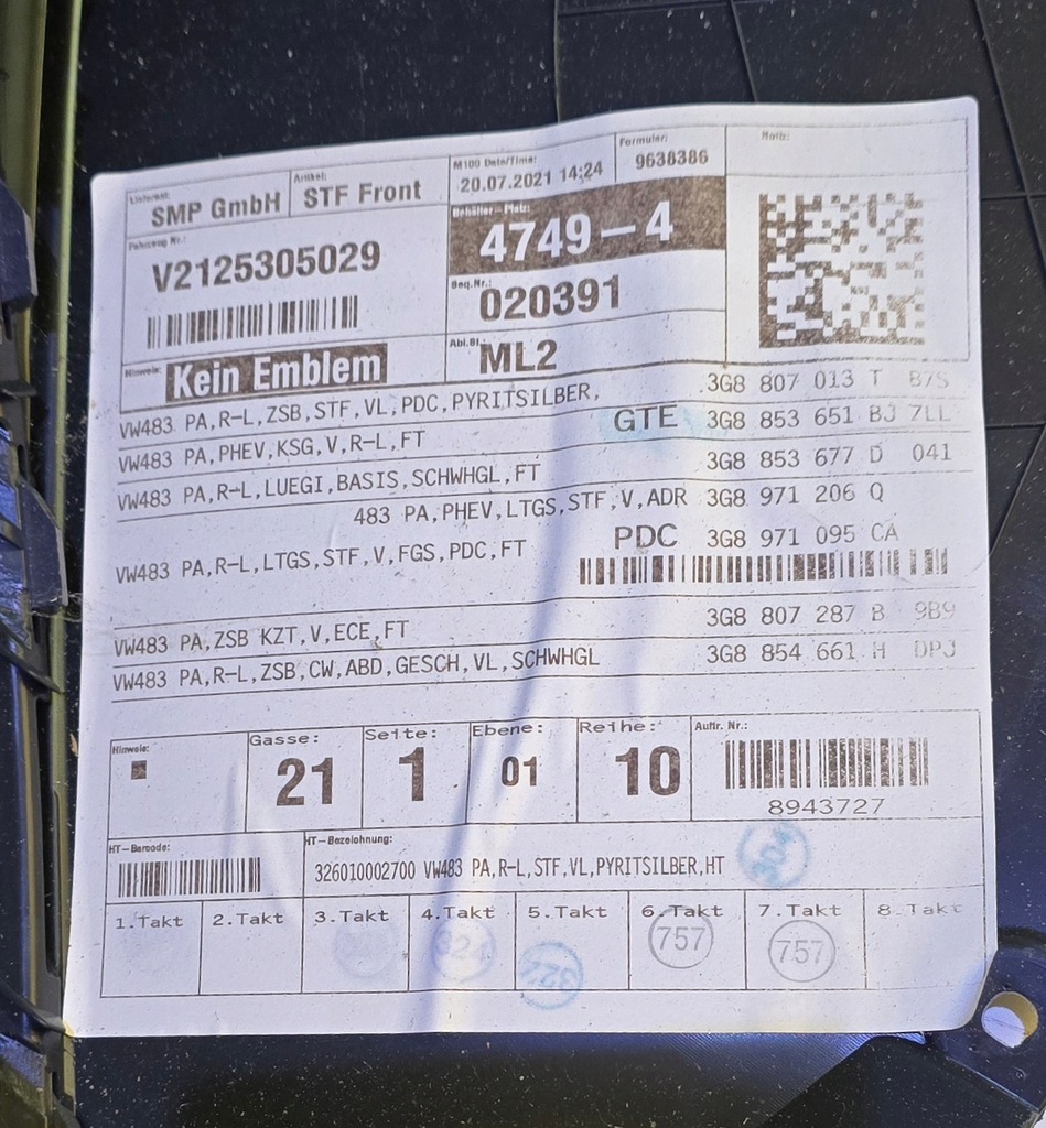 фото №16, Vw arteon r-line lift gte бампер перед передний 4pdc lb7s 3g8