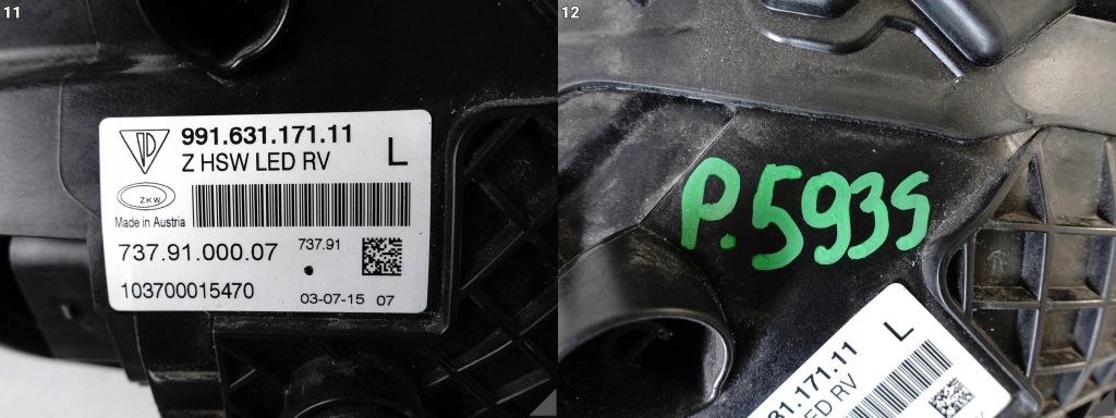 Porsche 991 911 gt3 11-19 фара full led ліва перед передня 99163117111 європа Оригінал