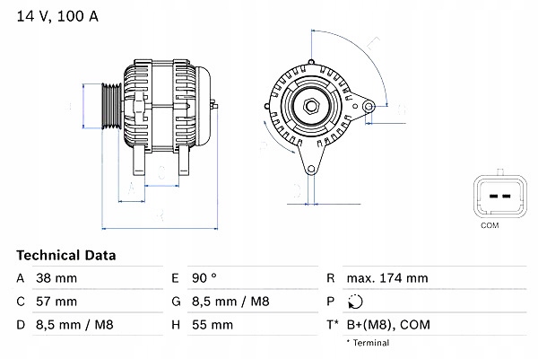 фото №2, Генератор bosch 0986083200 renault megane ii scenic ii dacia duster