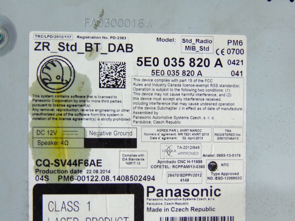 фото №6, Считыватель карты мультимедиа octavia iii 5e0035820a