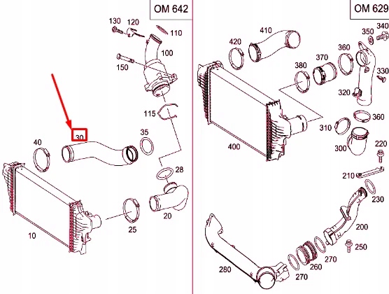 фото №10, Mercedes-benz ml w164 charge air кулер шланг a1645282082