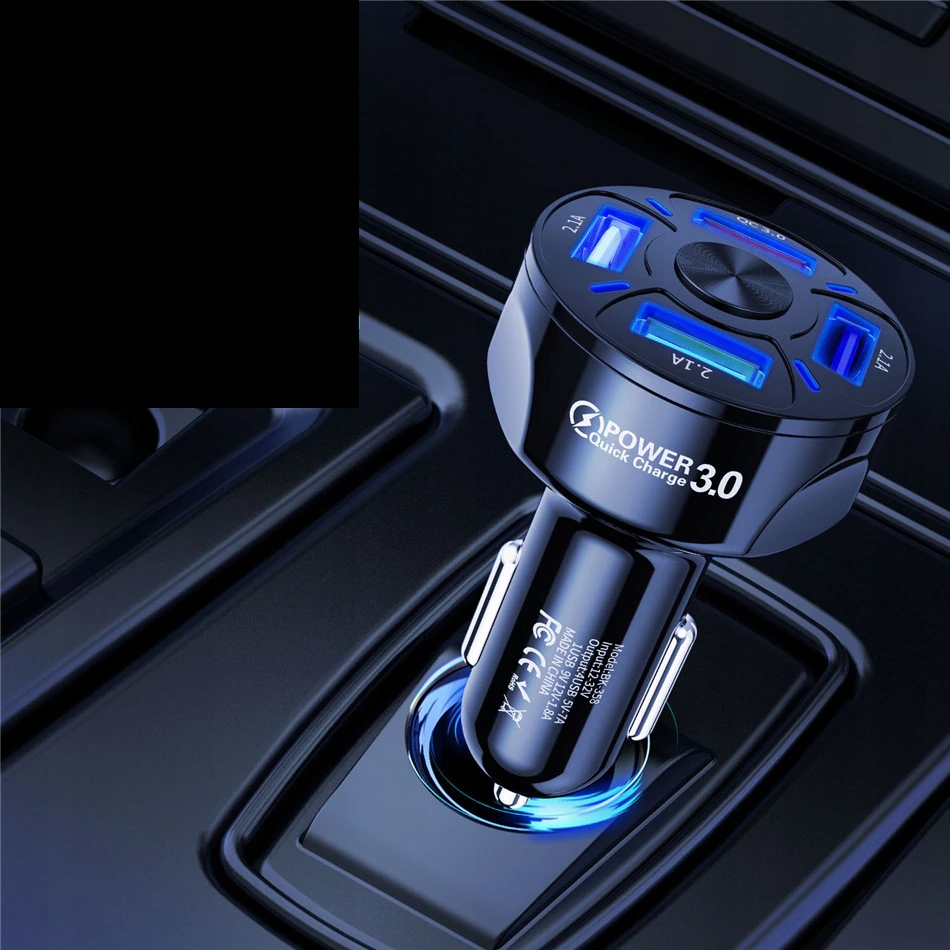 фото №6, Стекло зарядное устройство автомобильная 4x usb 3a qc3.0