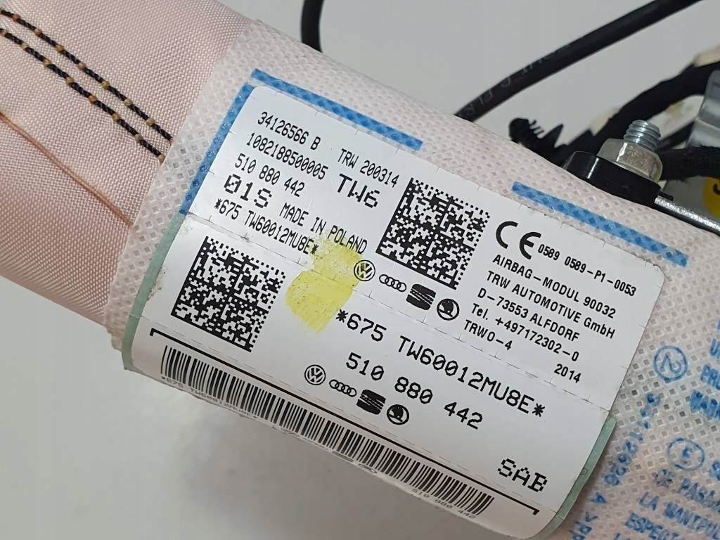 фото №6, Vw golf sportsvan 2014 подушка воздушная боковая подушка безопасности сиденье 510880442