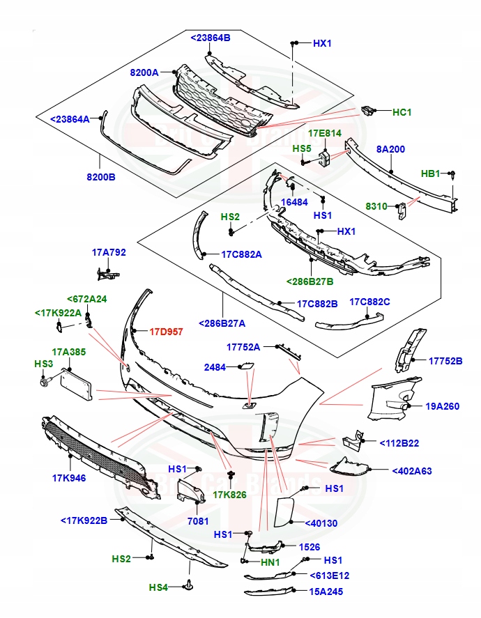 фото №1, Бампер перед land rover evoque l551 lr117403 k8d217b971aa8lml