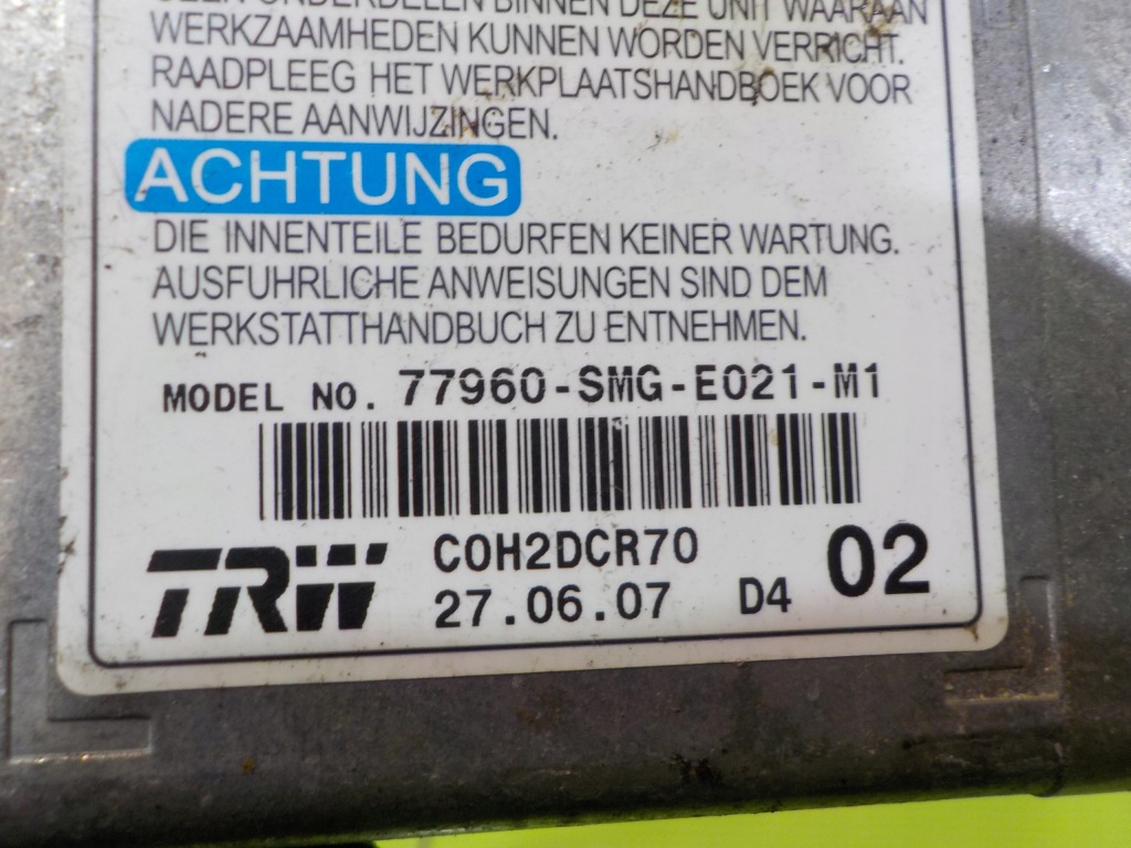 фото №4, Honda civic viii ufo 07r модуль датчик подушка безопасности 77960-smg-e021-m1