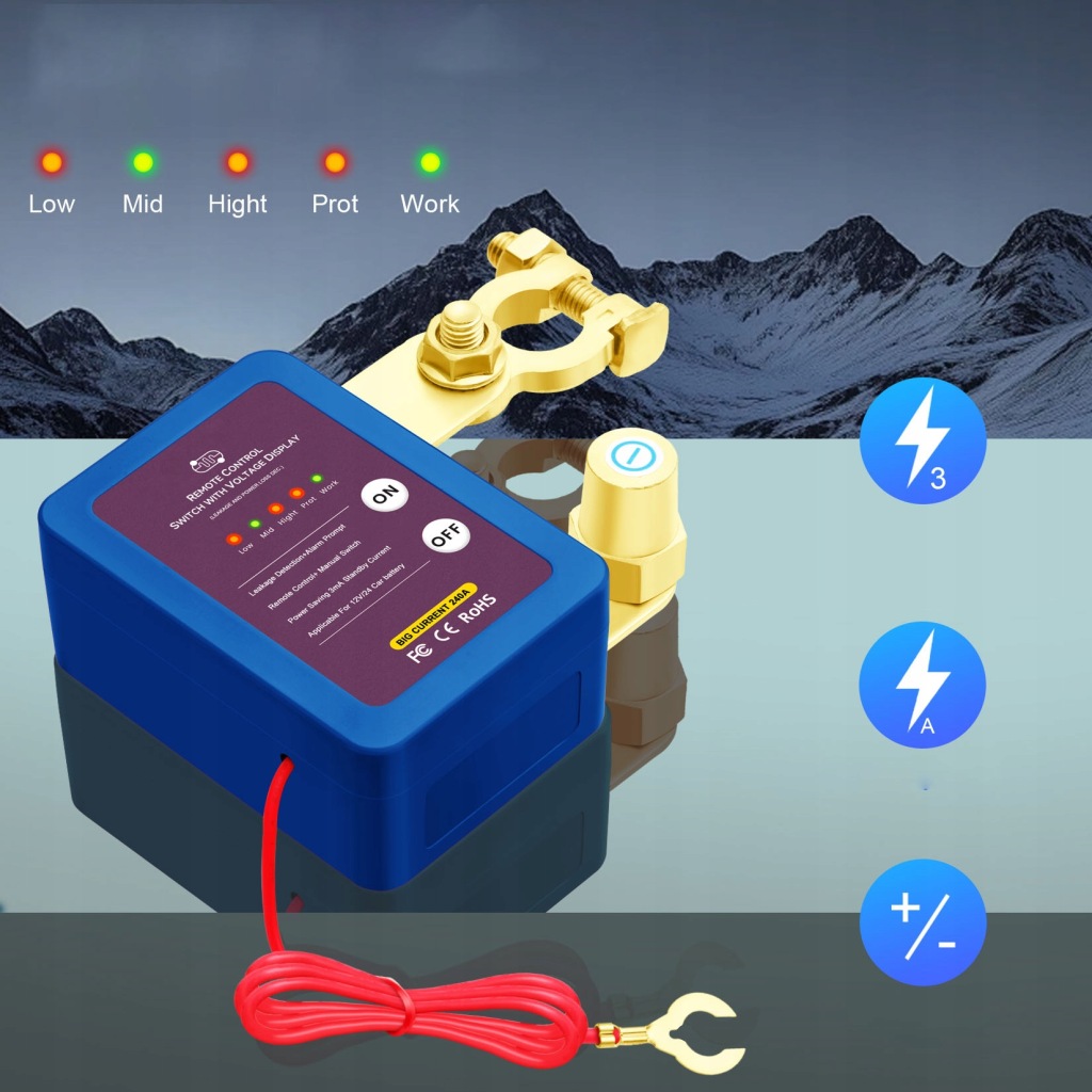 Дистанційний автоматичний вимикач odłącznik акумулятор 12v 240a 2x pilot ce Ціна