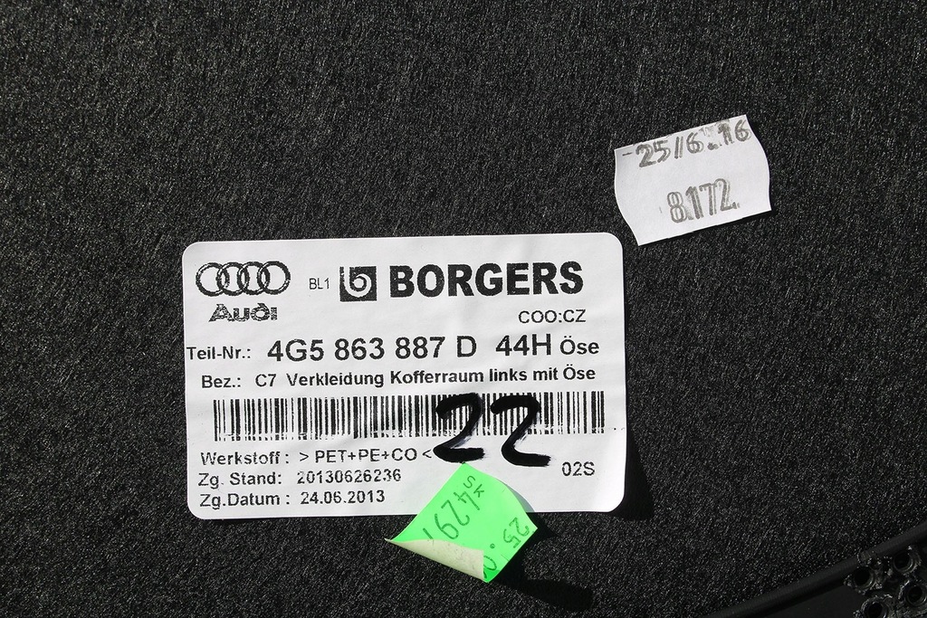 фото №14, Audi a6 sedan обшивка килимок обшивки багажника 4g5863887d 4g5863888d 4g5863471