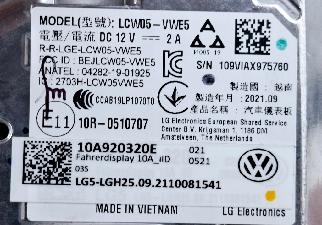 фото №5, Vw volkswagen id.4 id.5 прилади лічильник спідометр lcd 10a920320e