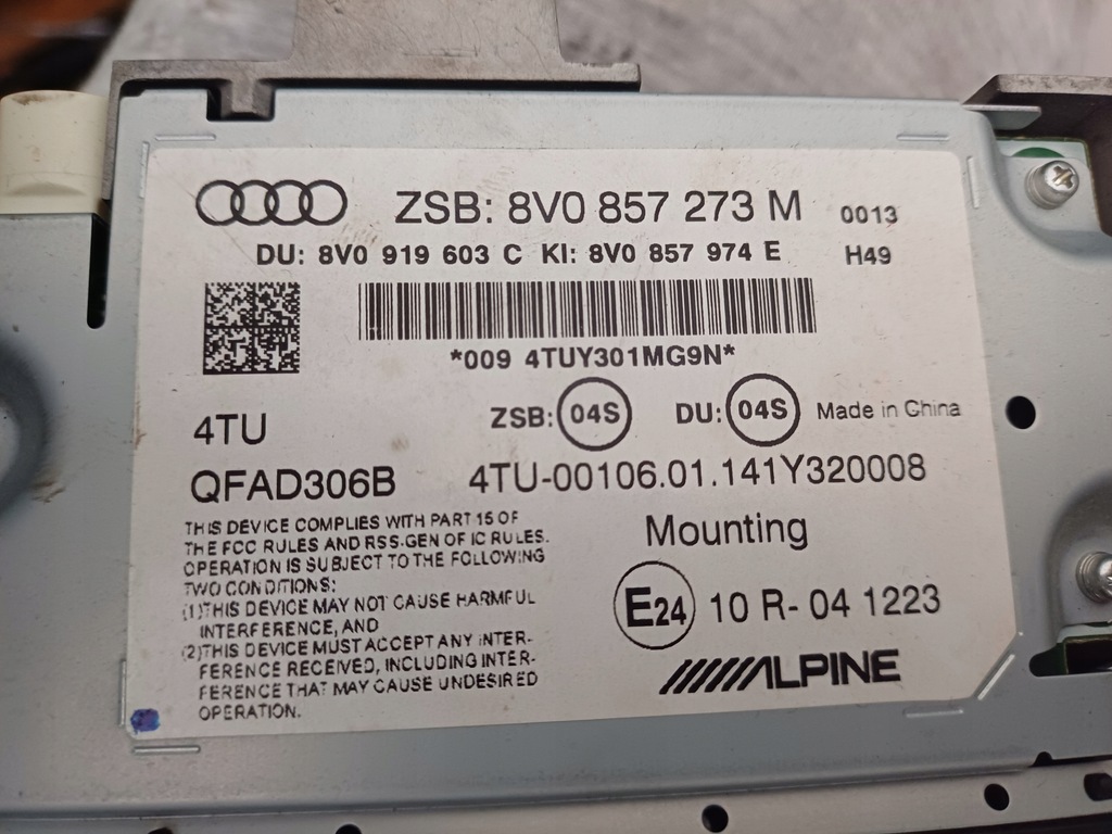 фото №5, Audi a3 s3 8v монитор экран дисплей nr. 8v0857273m