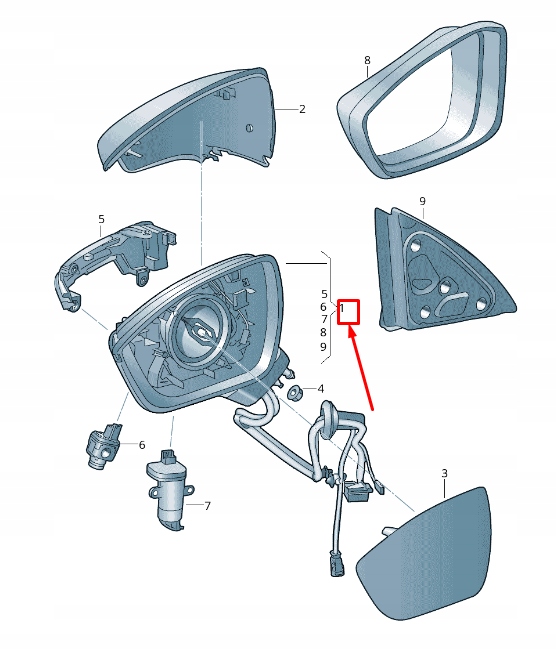 фото №1, Skoda karoq nu передня частина правий сторона wing mirror 57b857508m