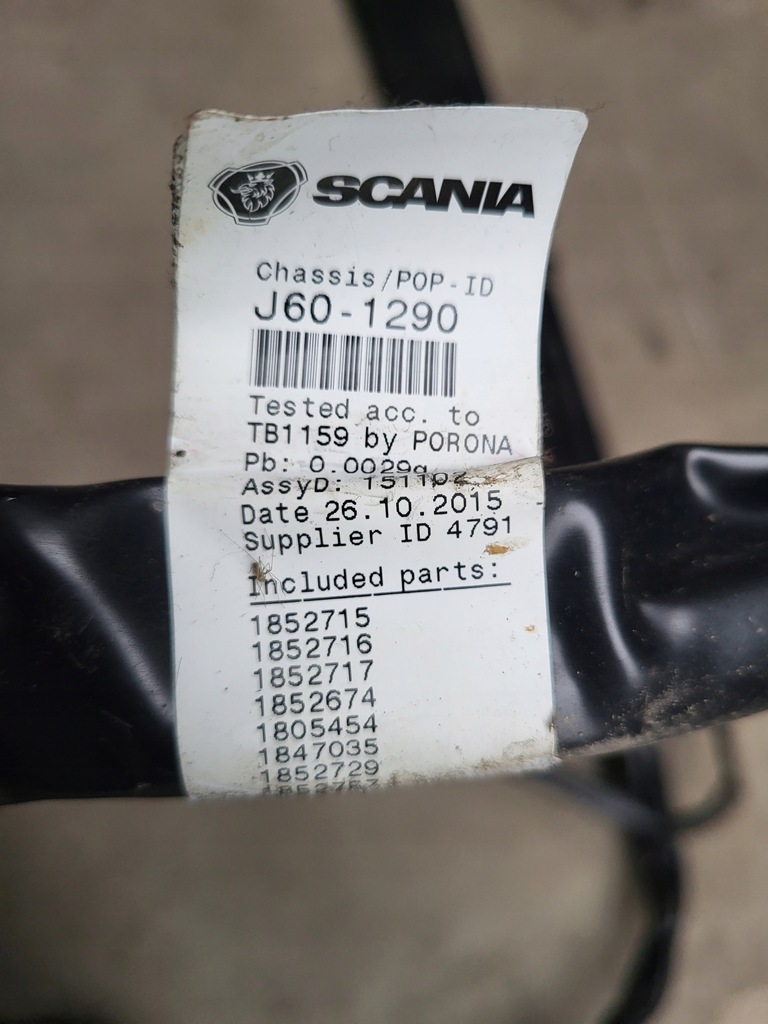 фото №5, Електропроводка джгут кабіни нижня scania r 1852715 1852716