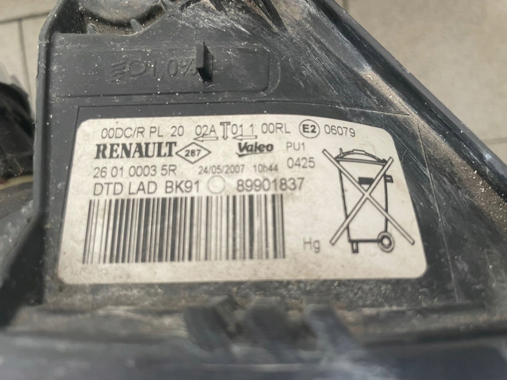 фото №6, Фара лампа перед renault laguna iii jak nowe пробіг 20 km