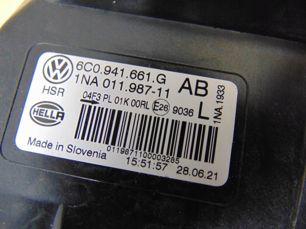 фото №15, Протитуманна фара лівий vw polo v 6c 6c0941661g europa