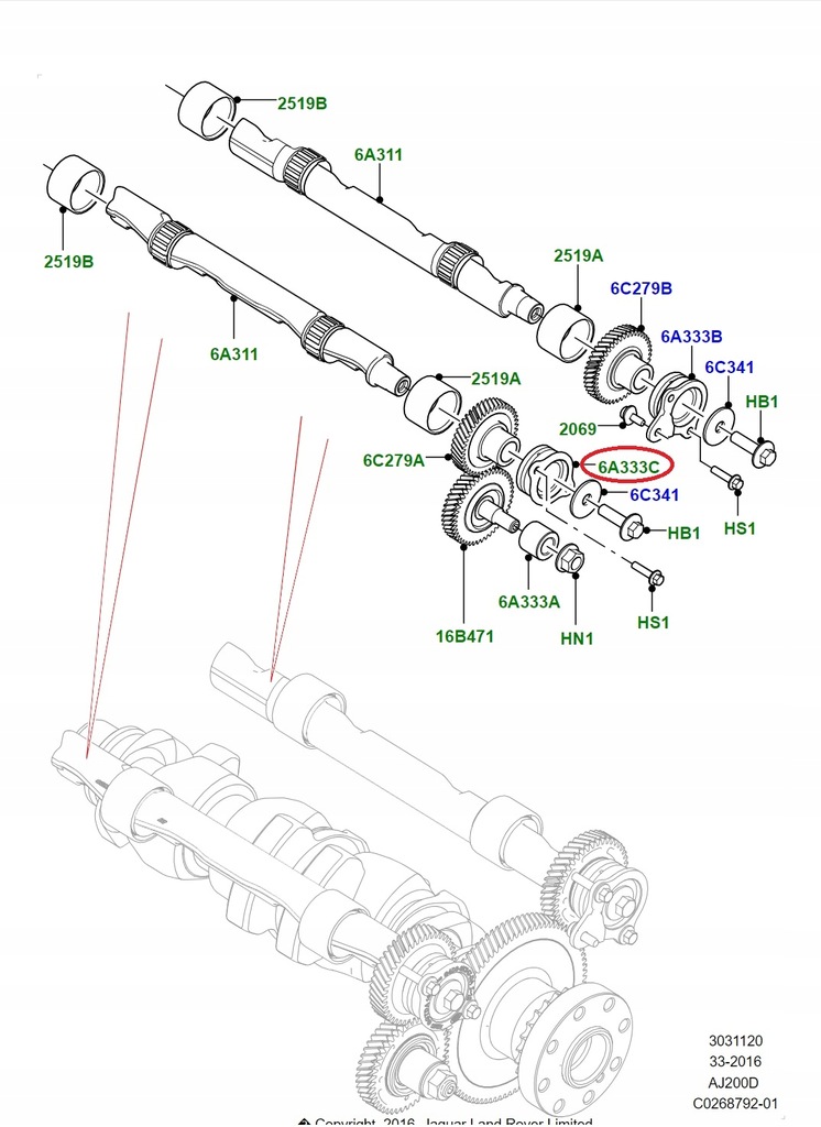 фото №3, Jaguar land rover подшипник вала балансировочного сторона впускной 112123459