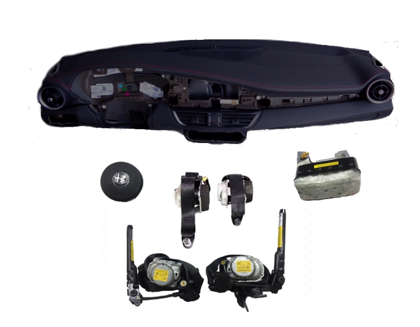 фото №1, Alfa romeo giulia консоль czerwona нитка подушка безопасности ремни