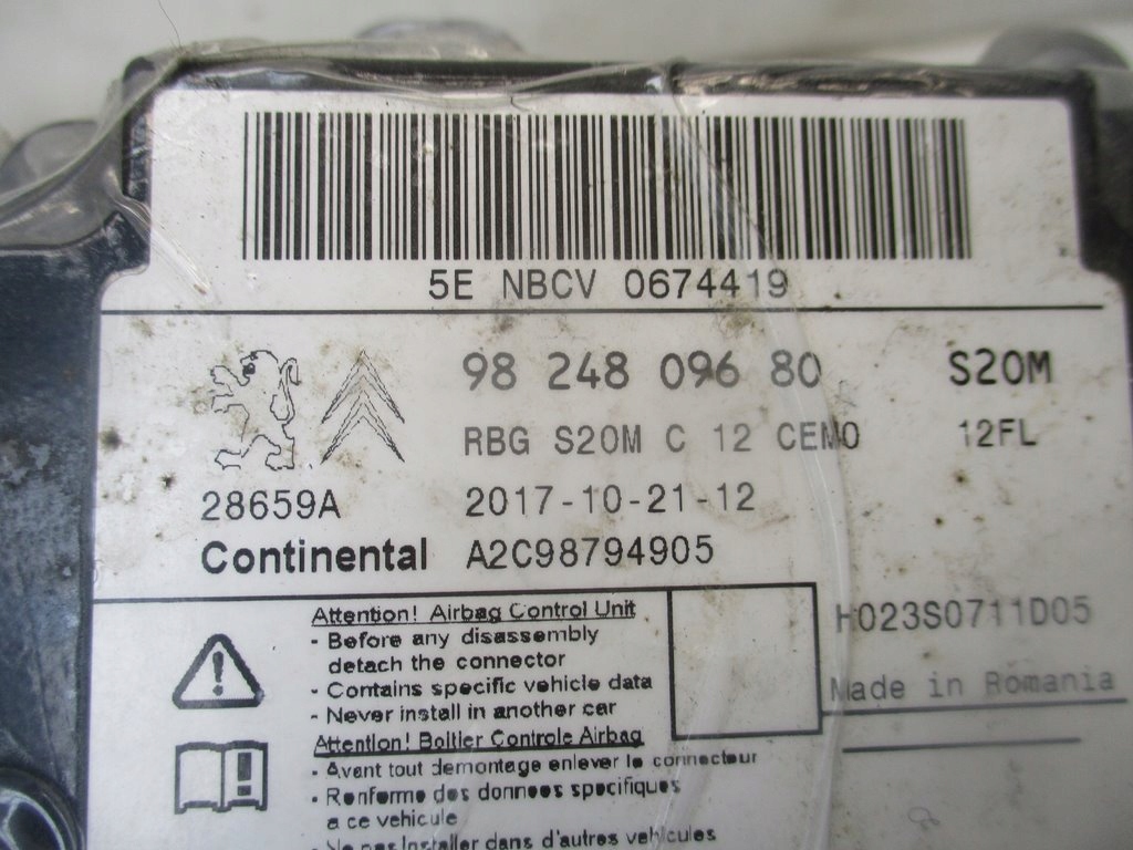 фото №6, Датчик air bag подушка безопасности citroen c3 iii