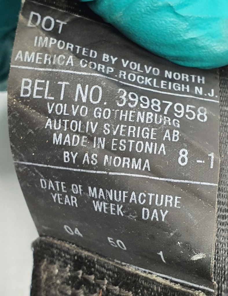 фото №3, Pas натягувач лівий задня volvo s80 i 39987958