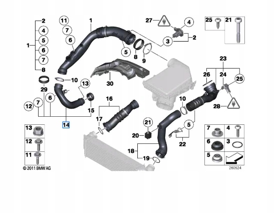 фото №10, Bmw x5 f15 нижній air повітропровід tube 13718614548 oem