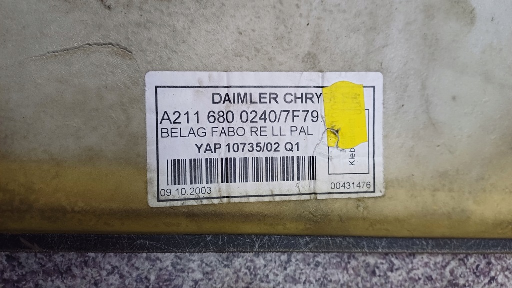 фото №7, Mercedes w211 коврик обшивка перед задняя europa kombi серая org