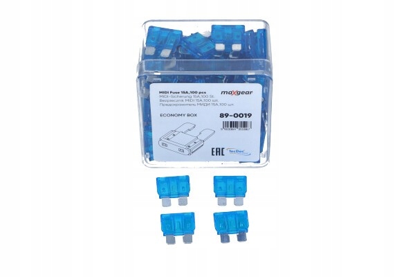 фото №1, Запобіжник płytkowy midi 15a kpl 100szt 89-0019