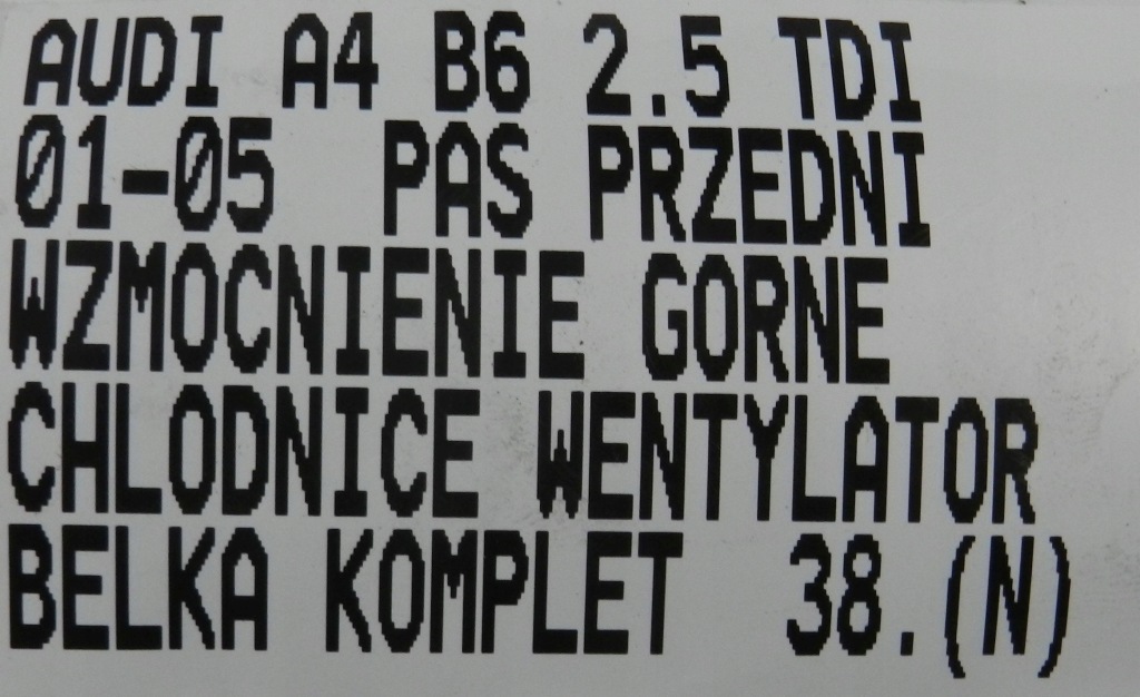 Audi a4 b6 2.5 tdi 01-05 ремень передний усилитель радиатор балка комплект с Разборки