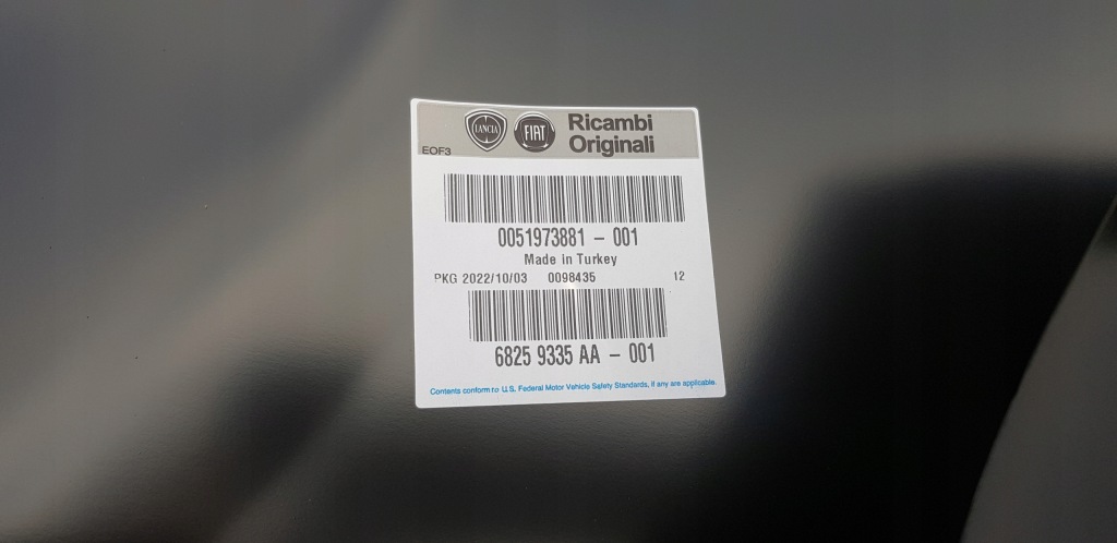 фото №10, Fiat doblo крыло правый. 2015-2022.nowy oryg mopar