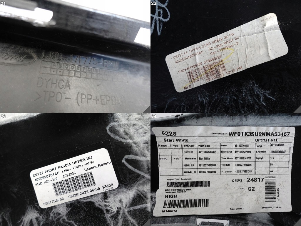 фото №13, Ford mustang mach-e cx727 20- бампер бампер + спойлер перед pdc