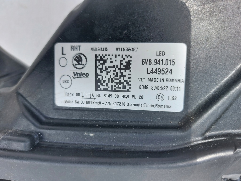 фото №14, Лампа левый перед передняя full led skoda fabia iv