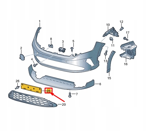 фото №1, Vw taigo cs передняя часть бампер номерной plate держатель 2g78072879b9