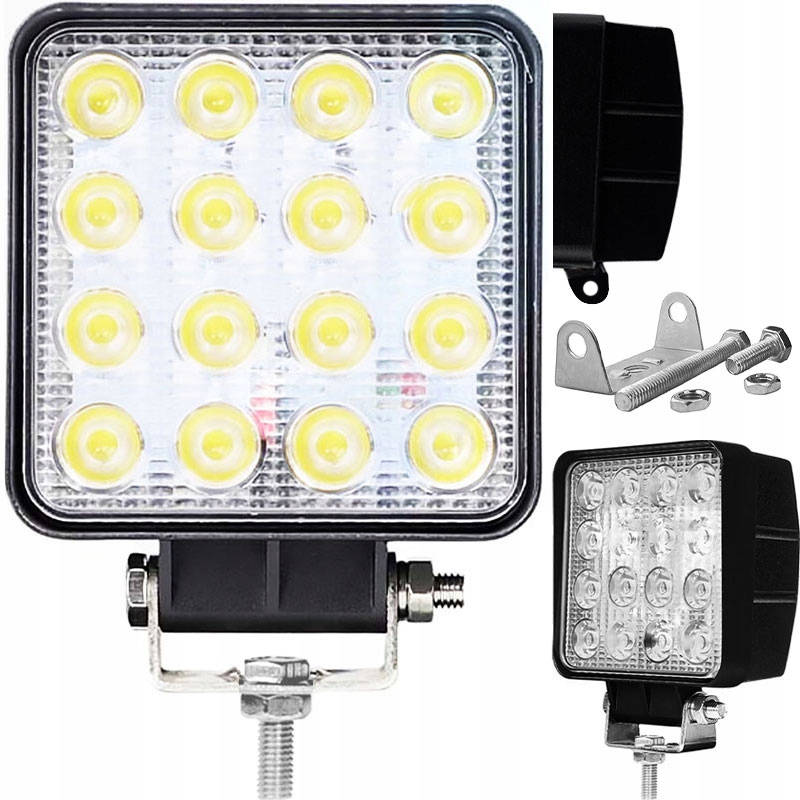 фото №1, Лампа робоча прожектор діодна 16x led gruba міцна конструкція