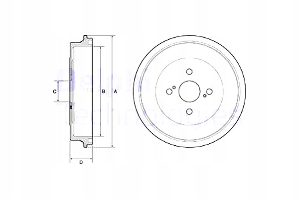 фото №2, Тормозные барабаны тормозные 2szt. задняя toyota ractis yaris 1.3 1.5 09.05- delphi