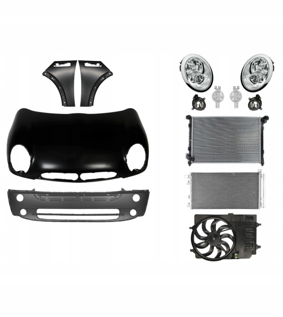 фото №1, Mini cooper r50 r52 04-06 капот бампер крыло набор запчасти
