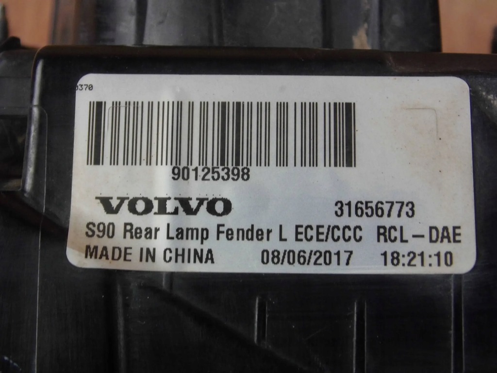 фото №10, Volvo s90 2016-2020 лампа ліва задня задня лівий 31656773