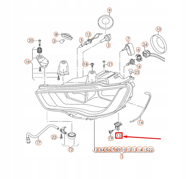 фото №10, Audi a3 8v фара rear outer кронштейн 8v0941453