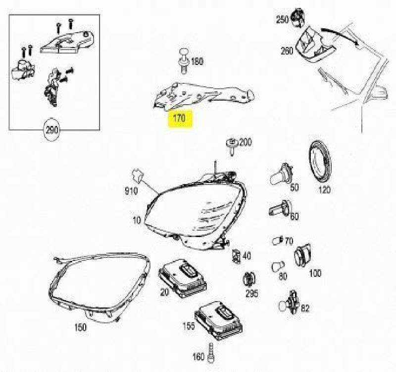 фото №6, Оригінальна накладка захисна фара lewego dla mercedesa w204